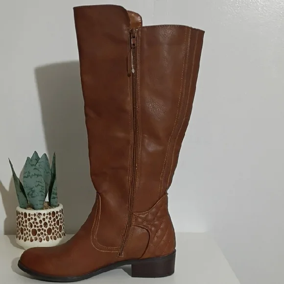 Arizona Brown Leather Knee High Boots Womens Size 8.5 - Picture 4 of 11